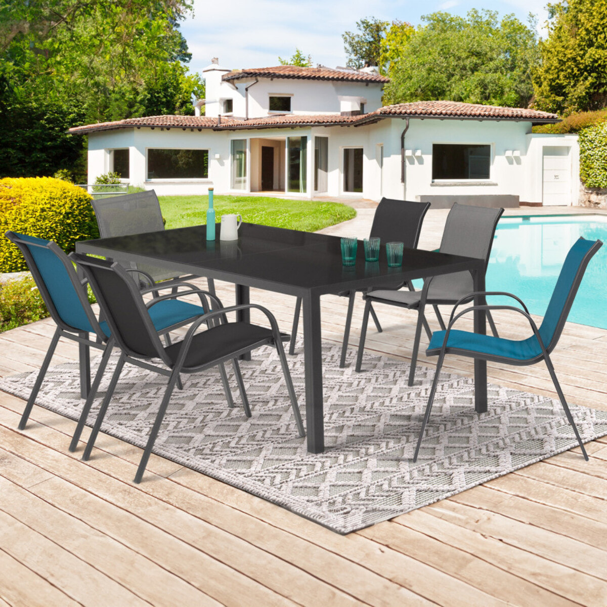 Chaises de jardin empilables textilène