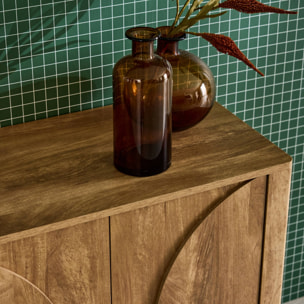 Buffet décor bois 2 portes réversibles 80cm PONDI