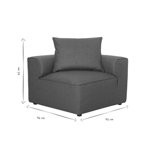 Module d'angle droit pour canapé en cuir marron FERGUS