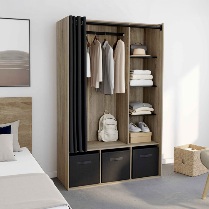 Dressing Camille 167cm effet bois