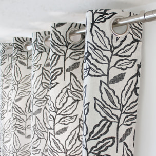 Rideau à oeillets en coton recyclé Chambray - Ecru