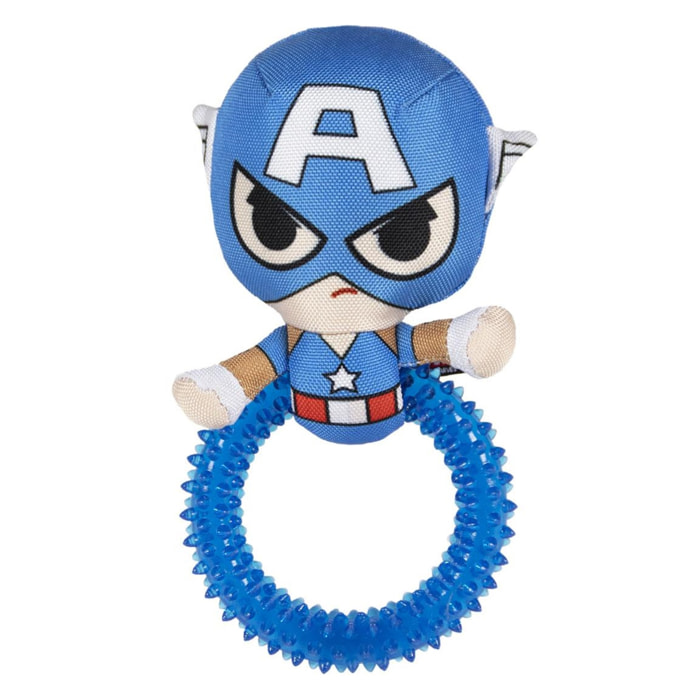 Aro mordedor tpr para perros diseño capitan américa