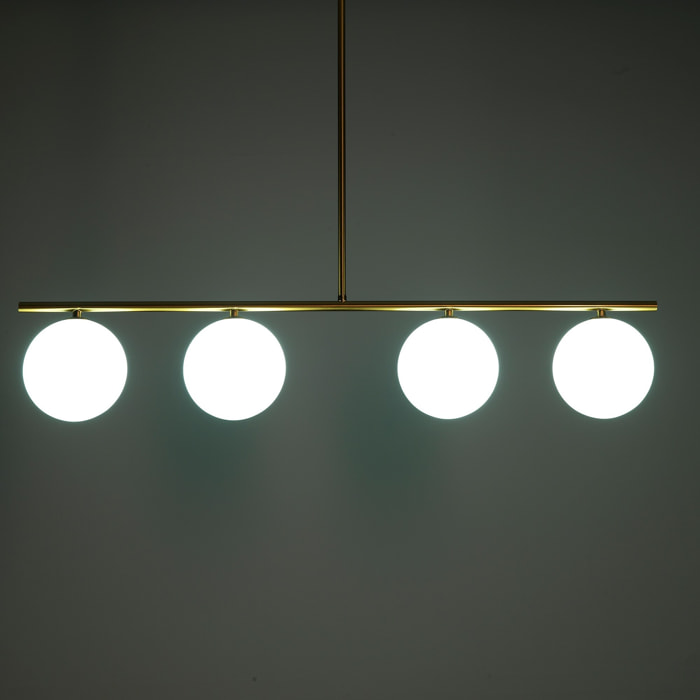 Suspension Tomasucci PARTY EVO, en acier et verre, blanc
