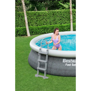 Piscine autoportante ronde Diamètre 4,57 x 1,07 m aspect résine tressée Fast Set de Bestway