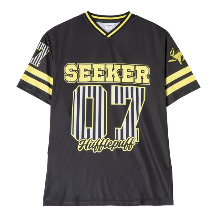 Camiseta Corta Oversize Harry Potter (Hufflepuff) - Color Negro