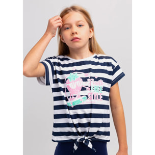 Camiseta De Niña Estampado Rayas