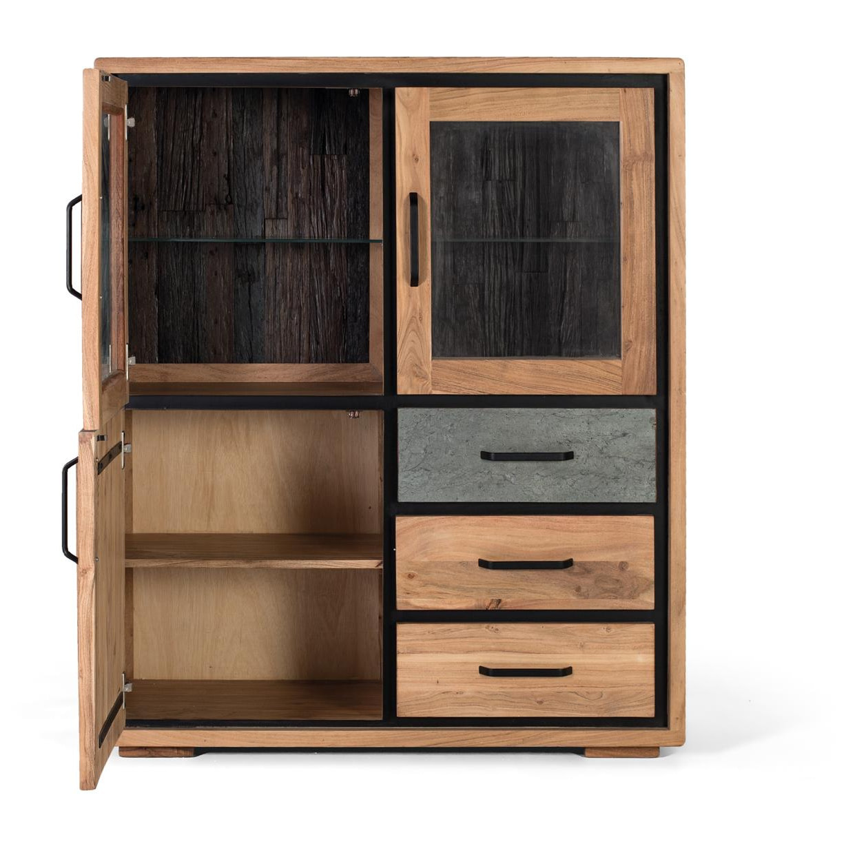 Aparador de Madera de Acacia Estilo Industrial Moderno