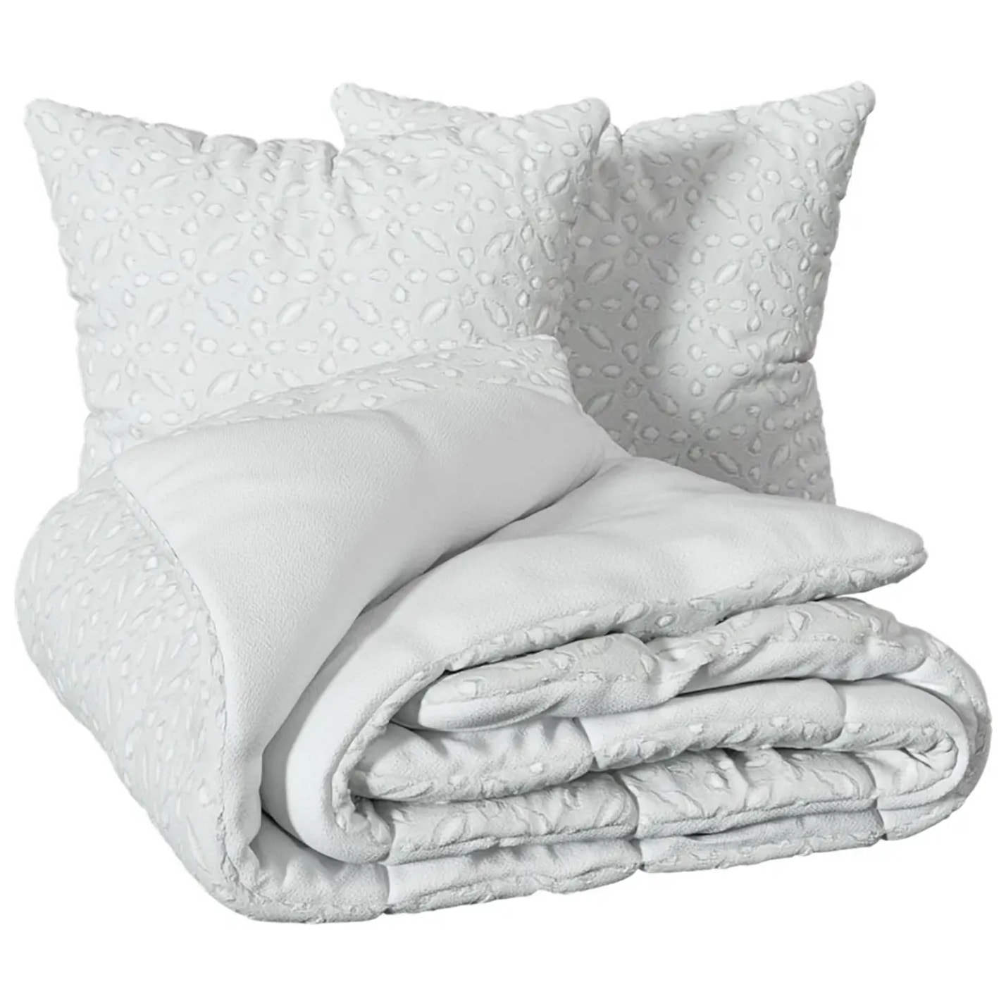 Parure de lit 3 pièces "Swan" jacquard blanc 240x220cm