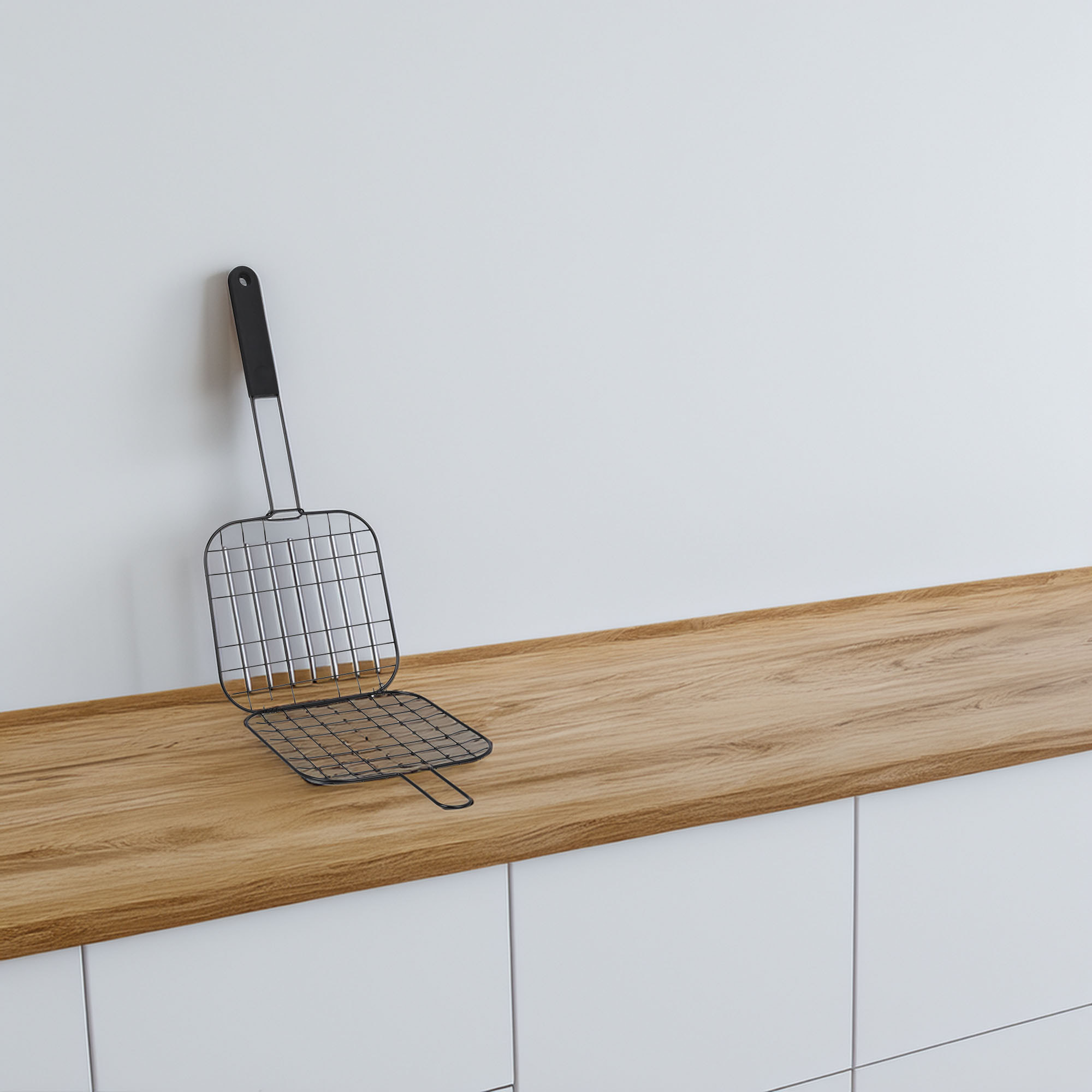 Well home parrilla bbq en alambre de hierro antiadherente 38x20cm