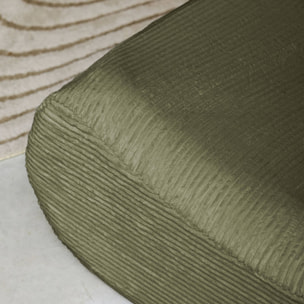 Chauffeuse velours côtelé 1 place kaki L 91 x P 105 x H 72 cm - SOKOL