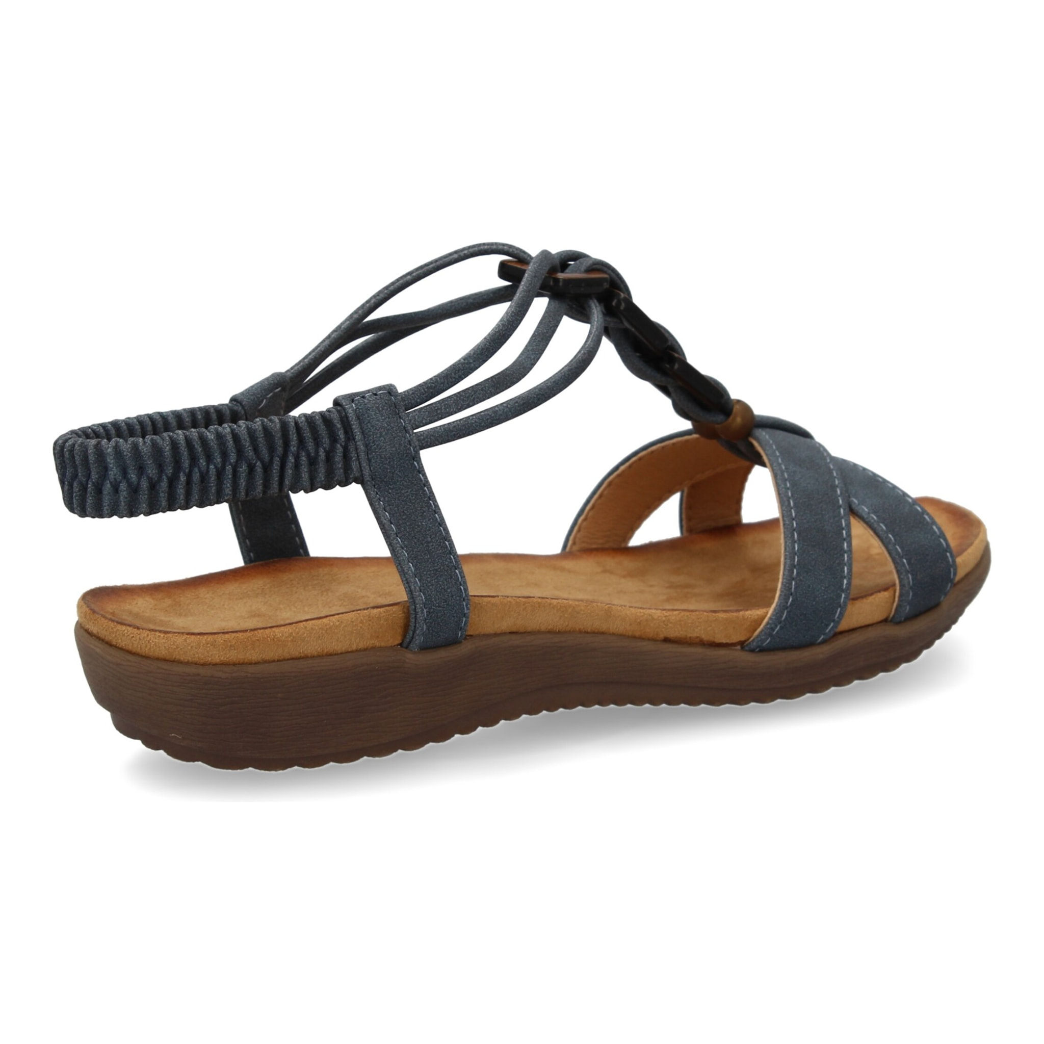 Sandalias planas para mujer, comodas con material elastico en el talon, diseño moderno con adornos en el empeine