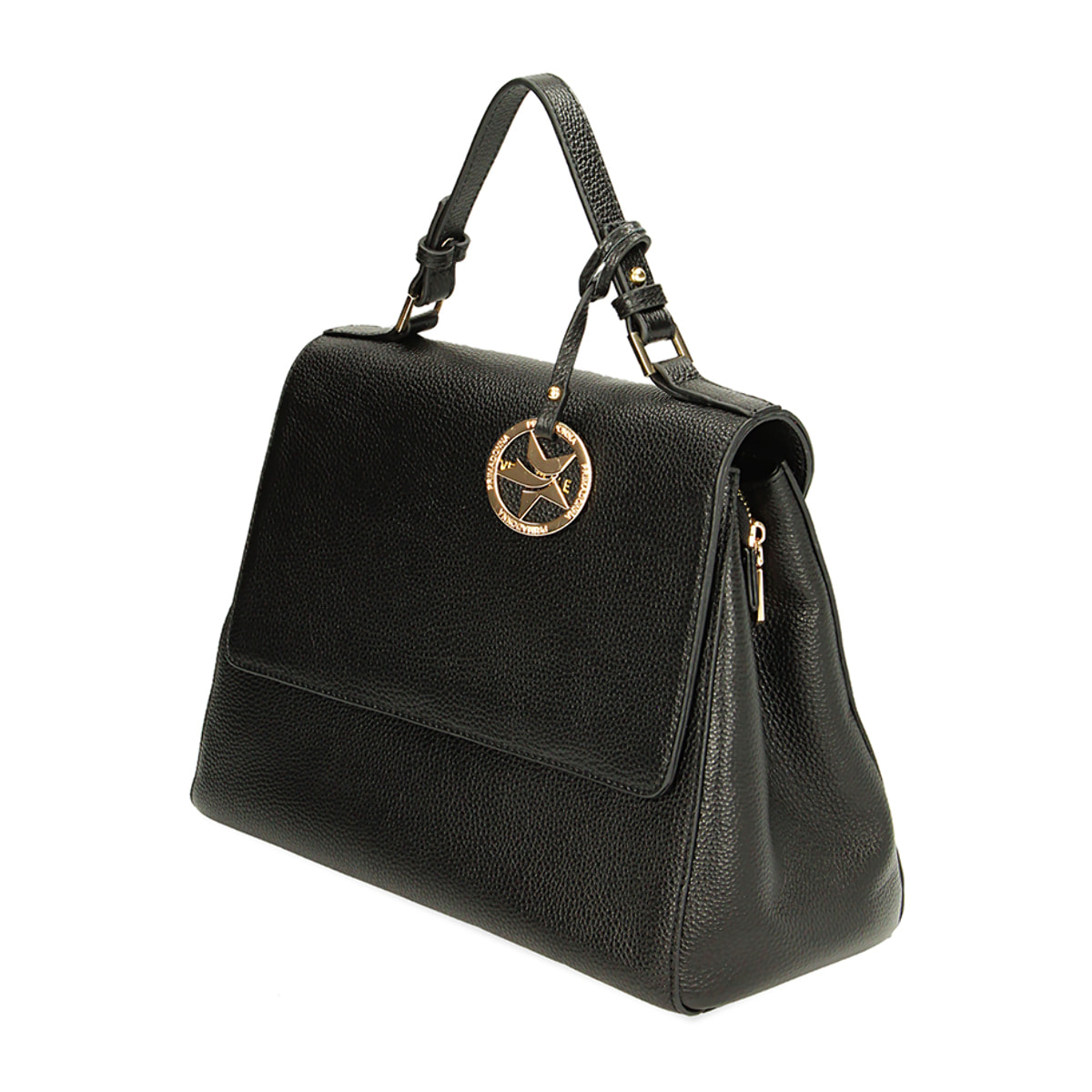 Borsa a mano in pelle nera