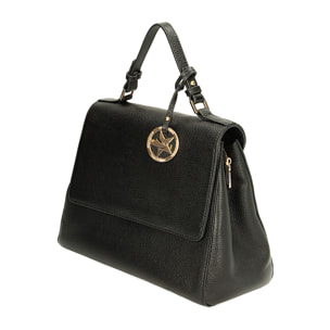Borsa a mano in pelle nera