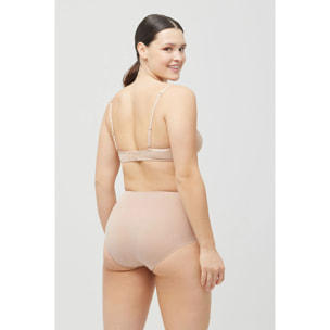 Slip riducente in cotone beige a compressione media