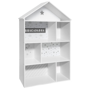 Librería infantil en forma de casa con 7 espacios gris WellHome.