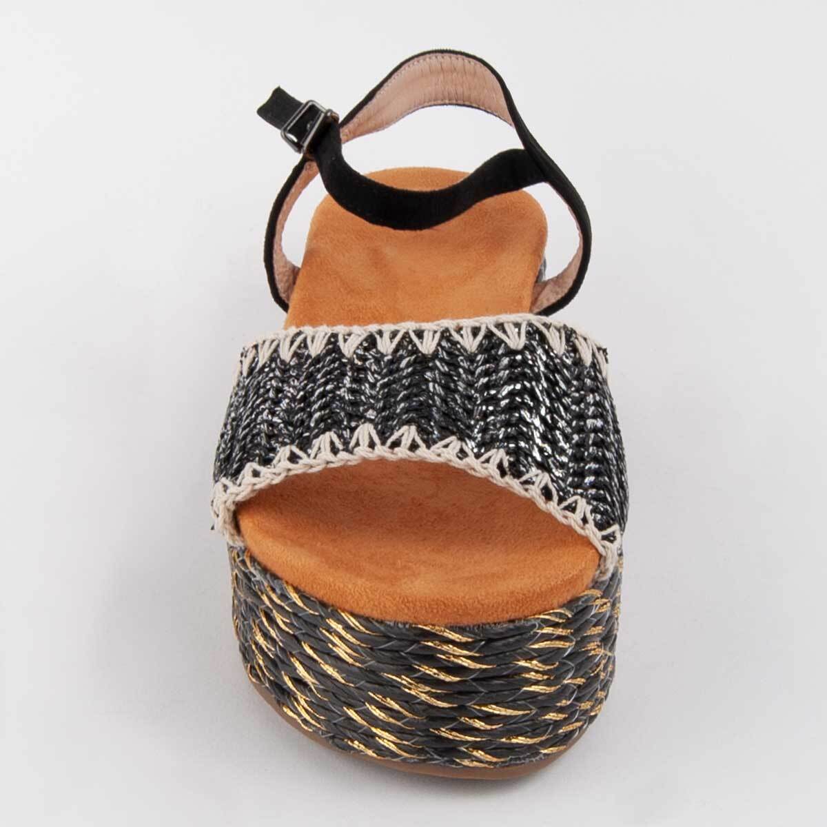 Sandalia De Plataforma - Negro - Altura: 5 Cm