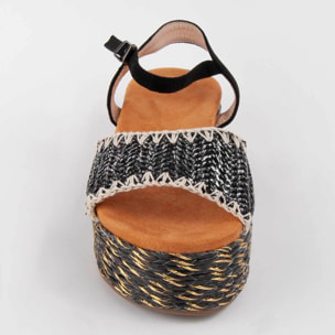 Sandalia De Plataforma - Negro - Altura: 5 Cm