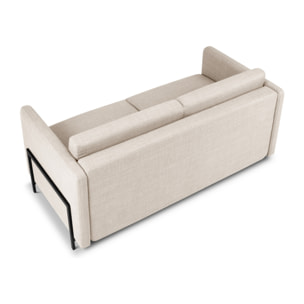 Canapé convertible "Yanis" 2 places en tissu structurel beige