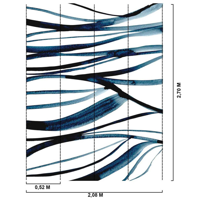 Papier peint Fils bleu Lapis Lazuli Intissé