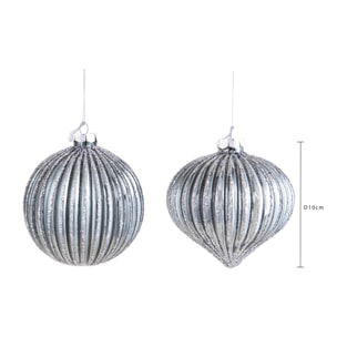Onion/sfera con righe - Pezzi 8 - ARGENTO - Bianchi Dino SpA