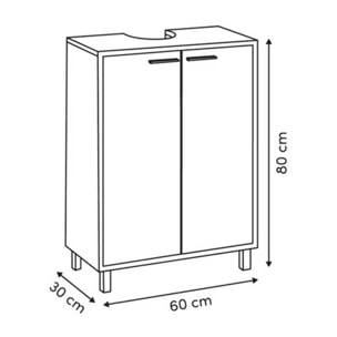 Meuble sous-lavabo Come 2 portes bois et effet marbre