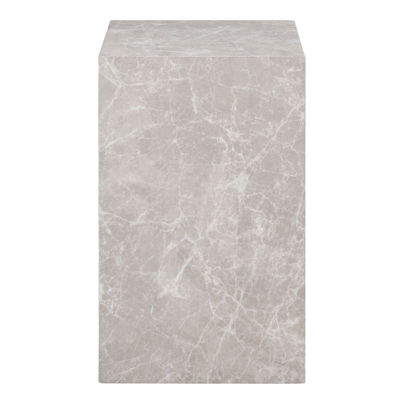 Tavolino d'appoggio Prague effetto marmo beige 30x30x50 cm