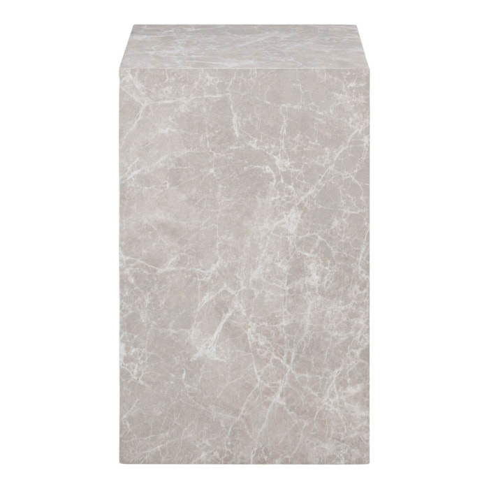 Tavolino d'appoggio Prague effetto marmo beige 30x30x50 cm