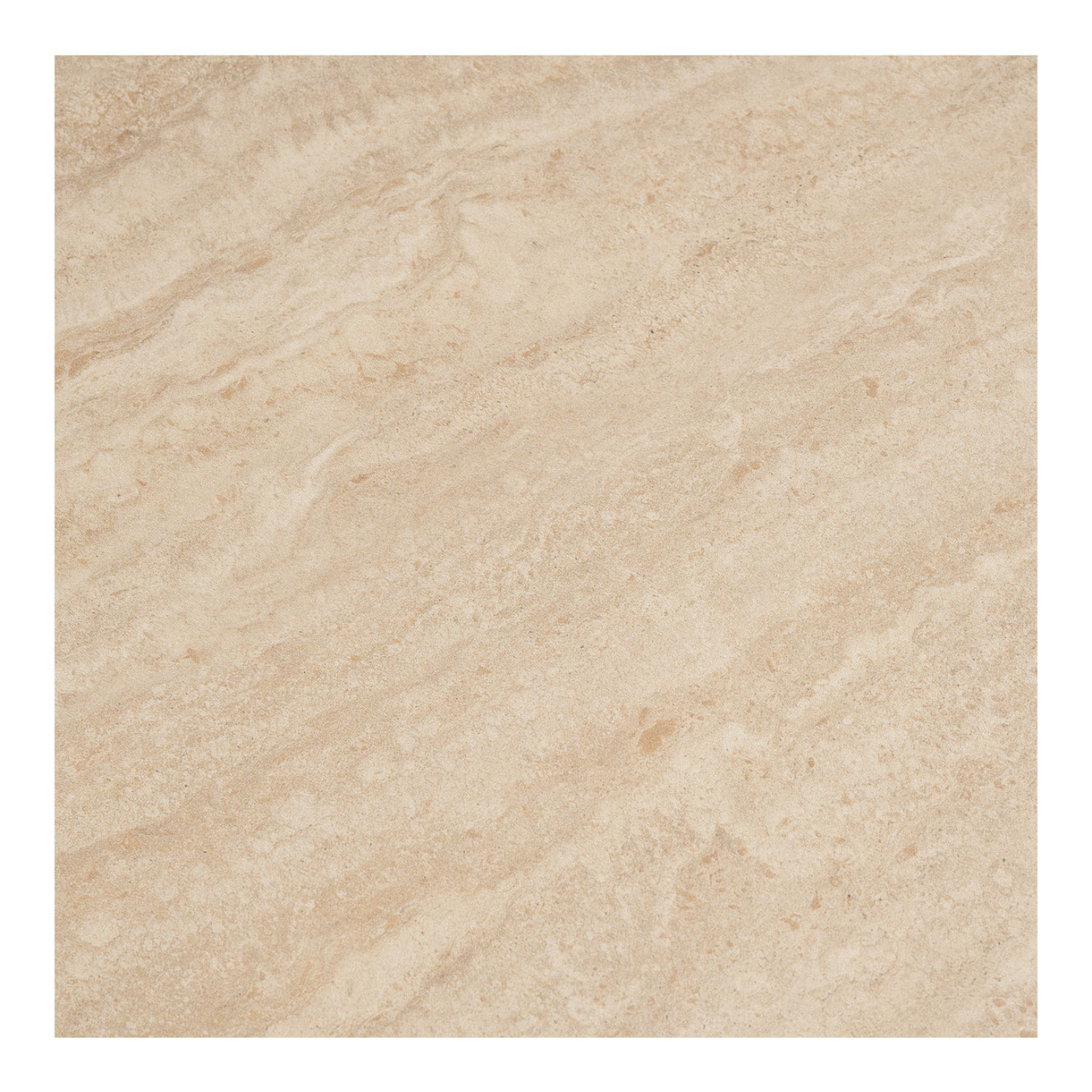 Tavolino da salotto Annecy in ceramica effetto travertino e acciaio ø70 cm
