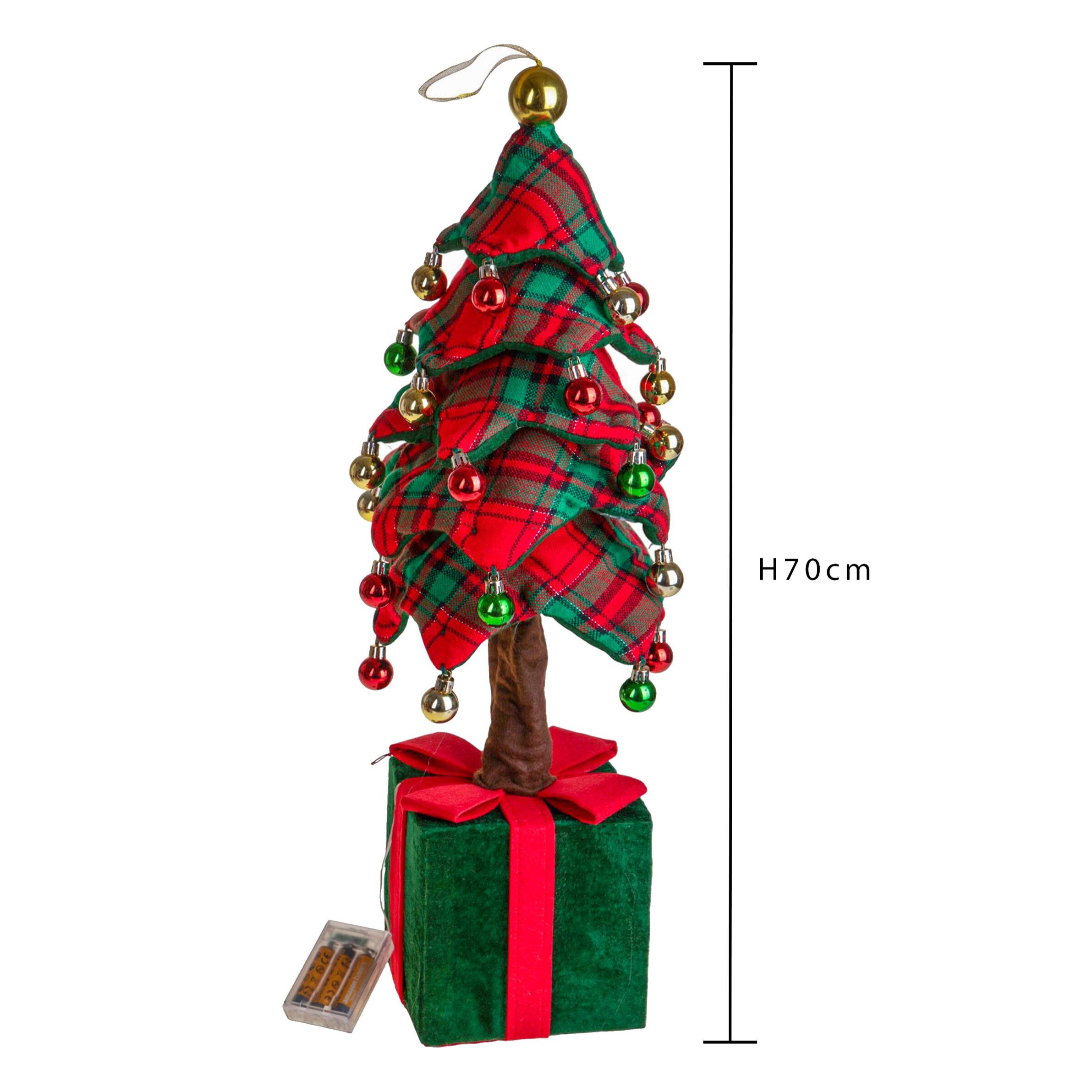 Albero con sfere pacco dono e led - Pezzi 1 - ROSSO - Bianchi Dino SpA