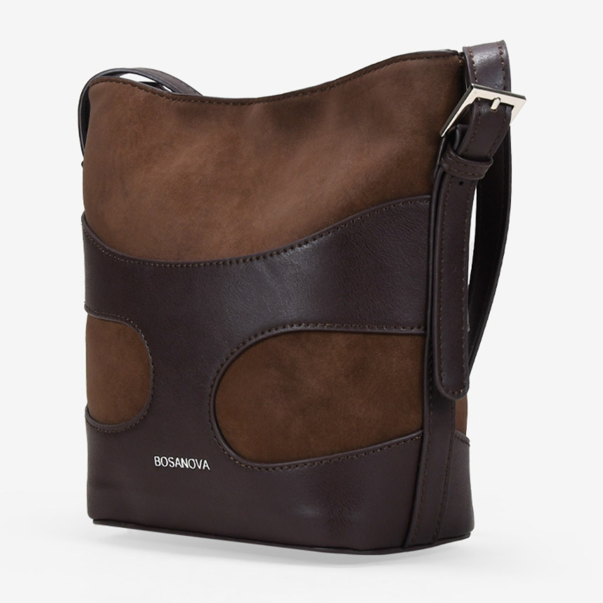 Bolso bandolera marrón con cierre imán