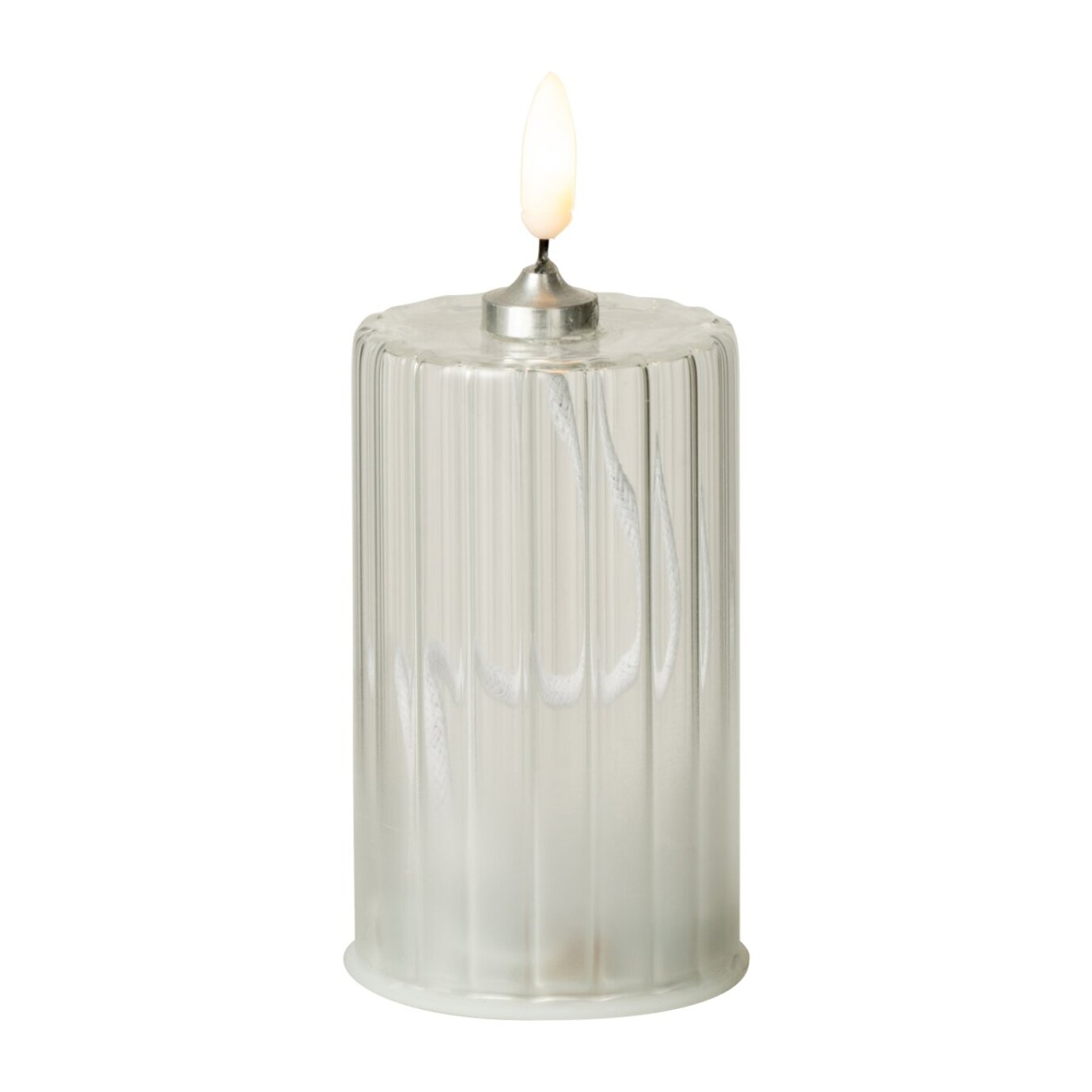 J-Line bougie Rayures - verre - transparent - small - LED
