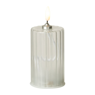 J-Line bougie Rayures - verre - transparent - small - LED