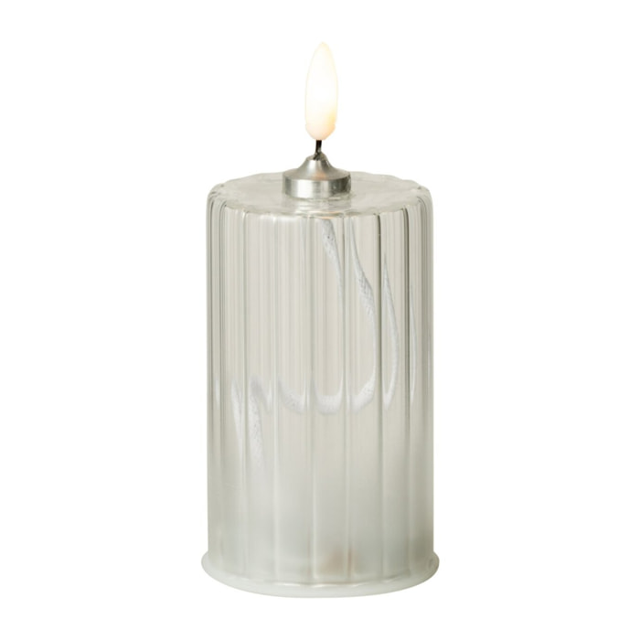 J-Line bougie Rayures - verre - transparent - small - LED