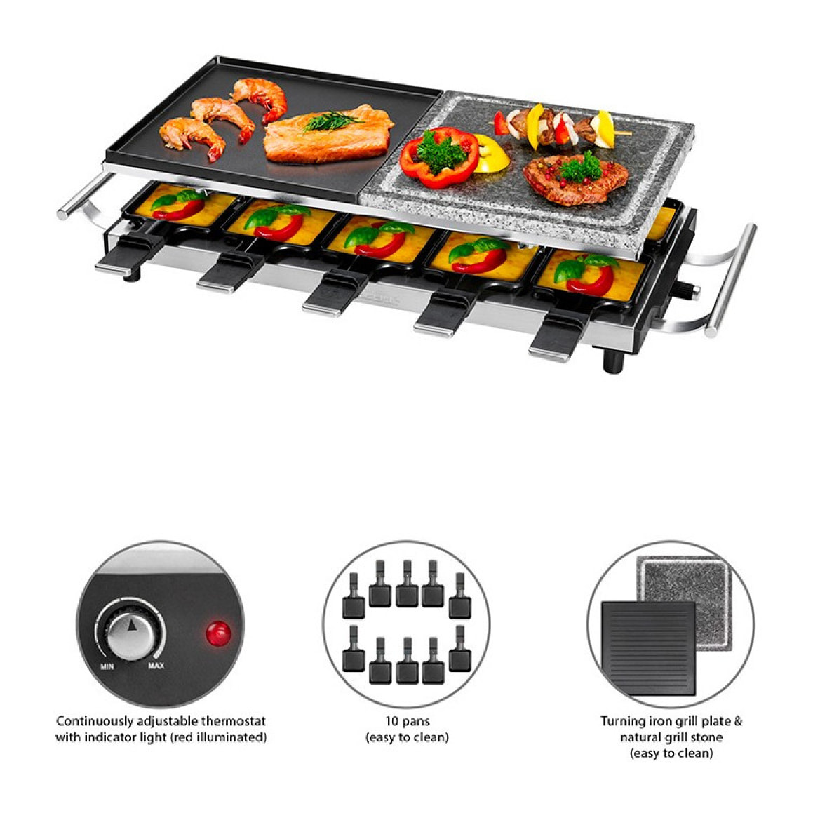 Raclette-gril 2 en 1 Proficook PC-RG 1144