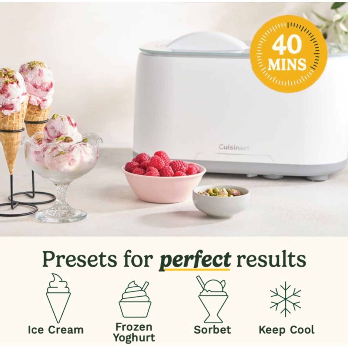 Sorbetière CUISINART ICE90E Machine à glace et à gelato