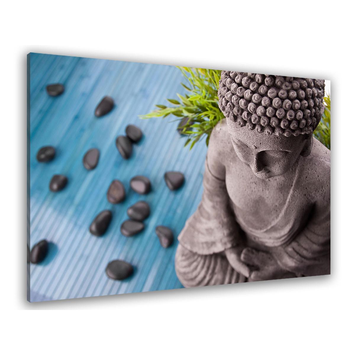 Tableau zen buddha et bambous Toile imprimée