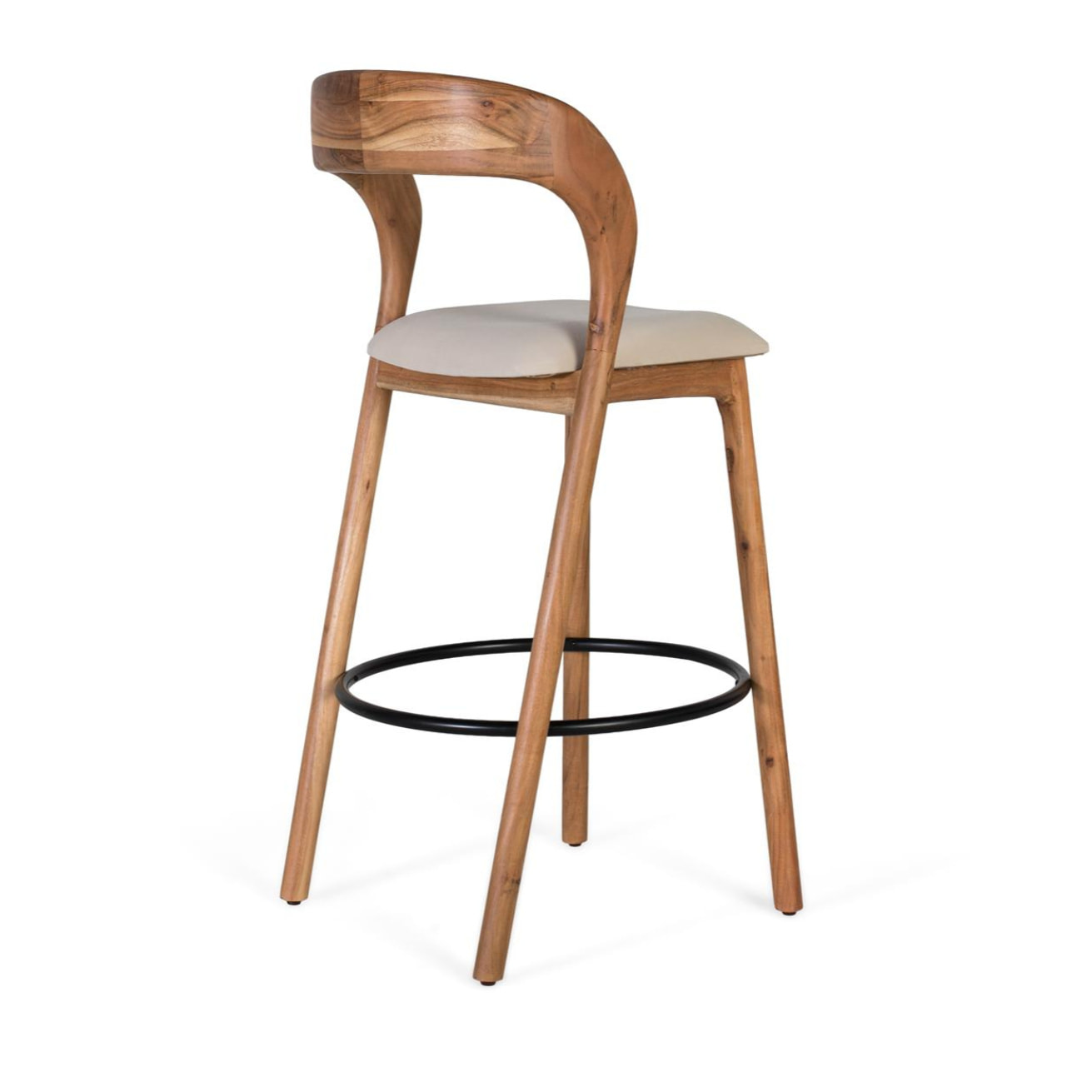 Taburete de Madera de Acacia 45 Cm Estilo Contemporáneo