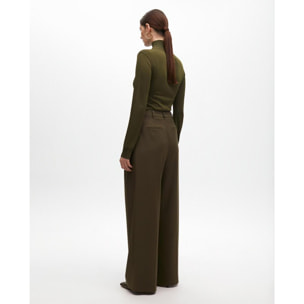 Pantaloni Palazzo da Completo con Pieghe