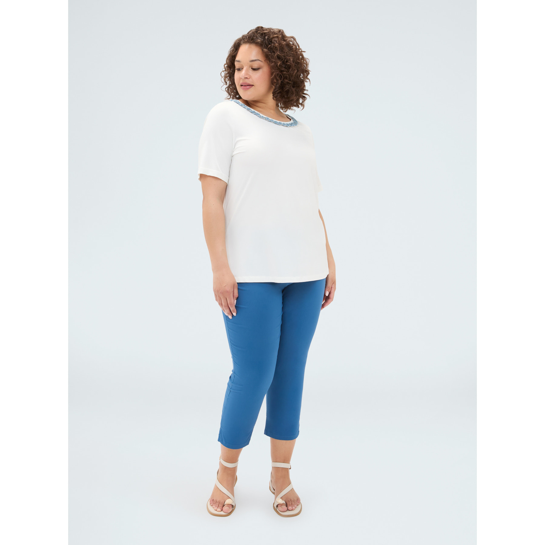 Fiorella Rubino - Pantalones Capri con aberturas - Petrol Blue