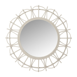 J-Line miroir Rond - bambou - gris clair - Ø 60 cm