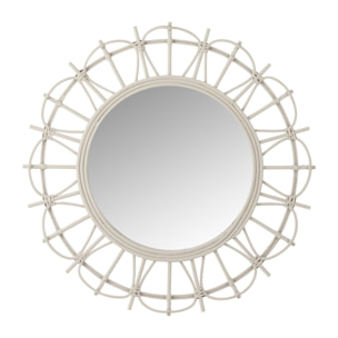 J-Line miroir Rond - bambou - gris clair