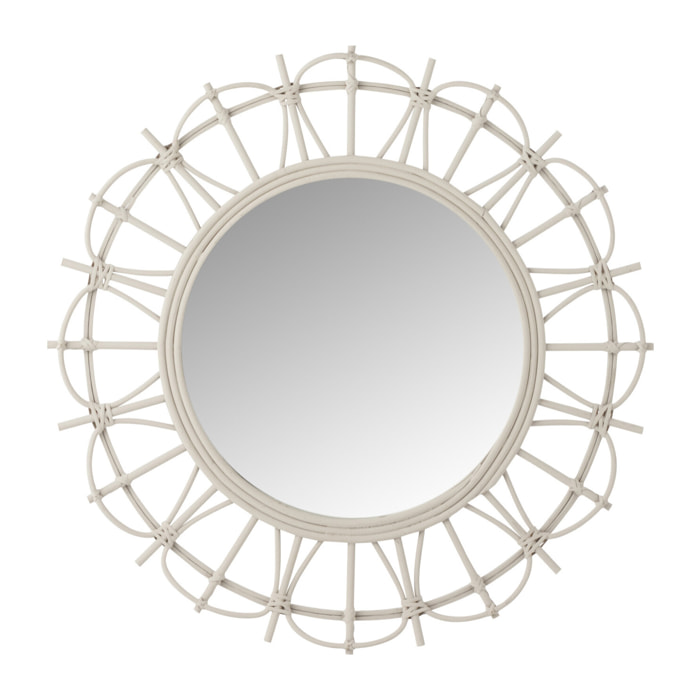 J-Line miroir Rond - bambou - gris clair