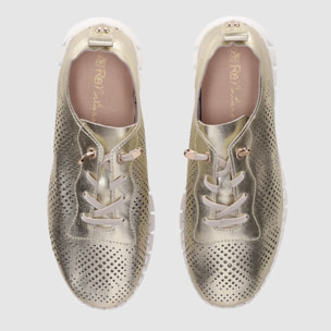 Zapatos de Piel - Platino - Tacón: Bajo