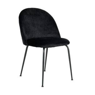 Chaise design en velours dossier capitonné - CLEA