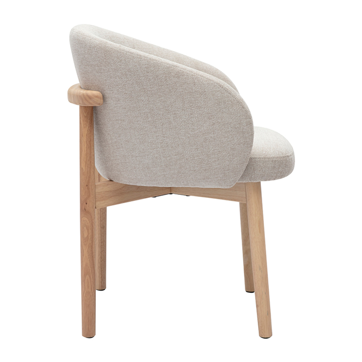 Chaises en tissu effet velours texturé beige et bois clair (lot de 2) TORVI