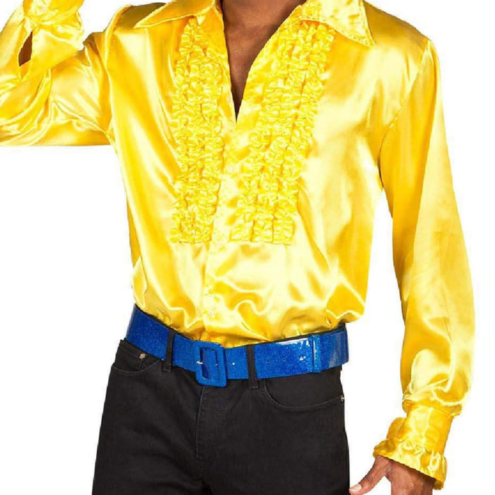 Camicia Disco Party Giallo Uomo M 46-48