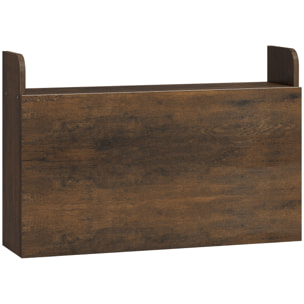 Bureau mural pliable - table murale rabattable - 5 niches, étagère - effet bois vieilli