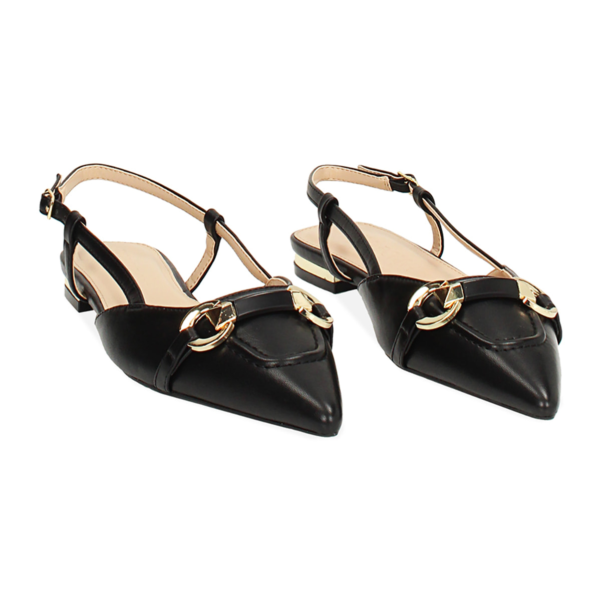 Ballerine slingback donna nere a punta