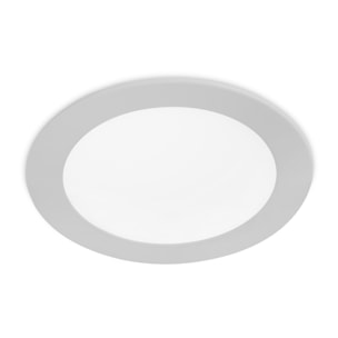 Easy Circular - 5 Downlights con LED integrado 4000K para iluminar hacia abajo ON/OFF ø22,5cm Color Gris