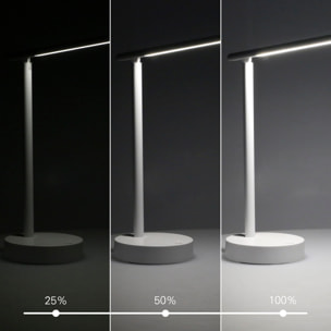 FORLIGHT Archie Lámpara Flexo de Escritorio LED con Batería Intensidad Regulable con Luz Neutra 4000K. Flexo de Aluminio Blanco